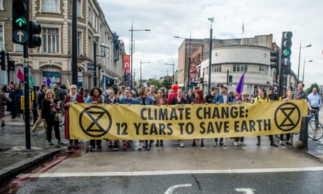 An Extinction Rebellion protest in Camden, London, earlier this month