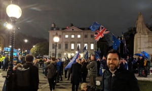 John Gribbon outside parliament for the Brexit vote on 15 January