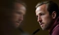 Bayern's Harry Kane attends a news conference in Munich on Tuesday.