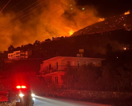 Wildfires in a forested area in Alanya district of Antalya, Turkey, in 2025.
