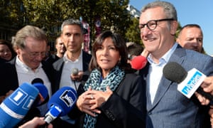 Paris mayor Anne Hidalgo with (from left): Bristol mayor George Ferguson; Christophe Najdovski, Paris transportation chief; and Brussels mayor Yvan Mayeur