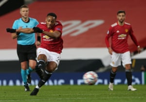 Martial has a shot on goal