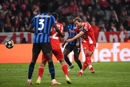 Harry Kane scores against Atalanta for Bayern Munich