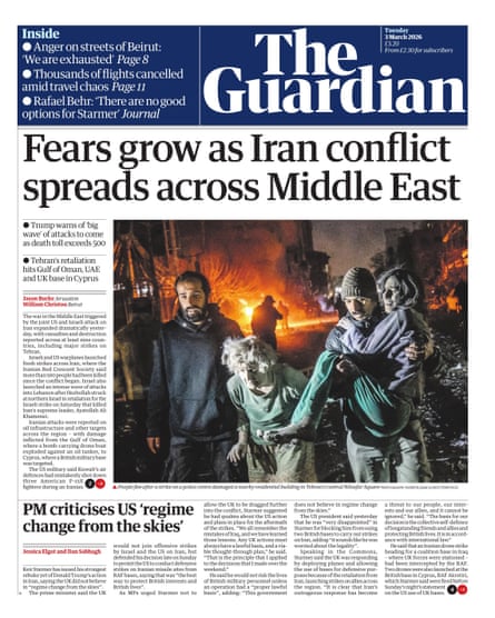 The Guardian front page