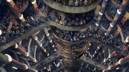 Silo’s giant spiral staircase.