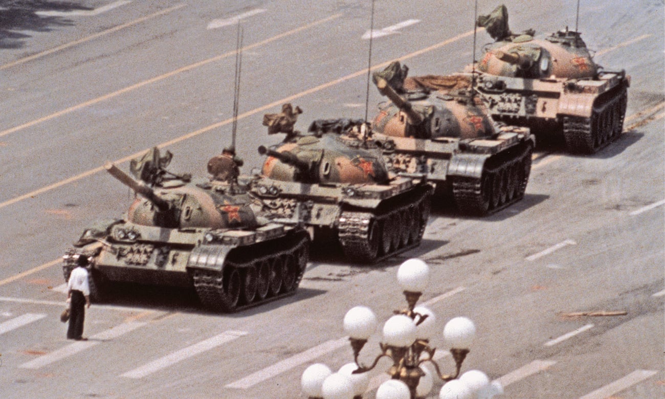 Tank Man in Tiananmen Square on June 5, 1989.