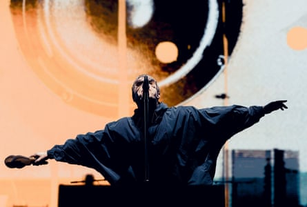 Liam Gallagher with his maracas.
