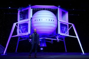 Jeff Bezos unveils his company Blue Origin’s space exploration lunar lander rocket called Blue Moon