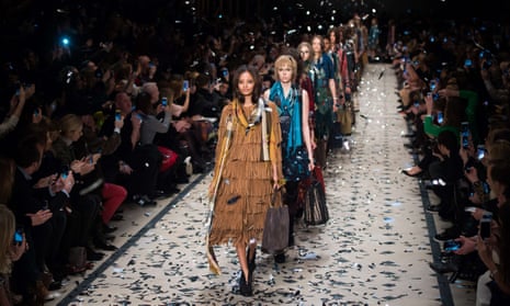 Models at the Burberry Prorsum autumn/winter collection during London Fashion Week 2015