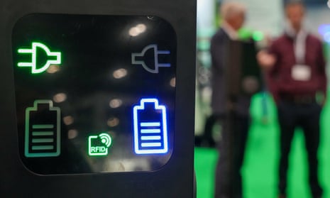 An electric battery charger is displayed at CTEK exhibition at The London EV Show, in London, Britain November 30, 2023.