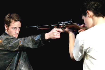 Peter McDonald and Elaine Cassidy in The Lieutenant of Inishmore at the Garrick, London, in 2002.