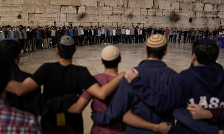A ceremony at the Western Wall to mark one month of the 7 October attack on Israel by Hamas.