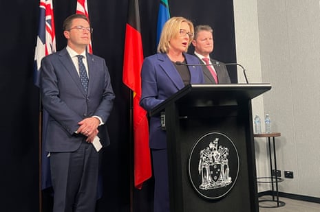 Jacinta Allan addressing media