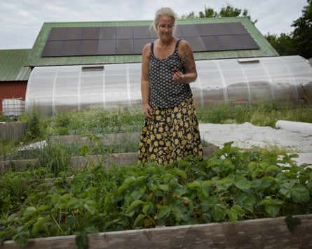Eva looks after a vegetable patch