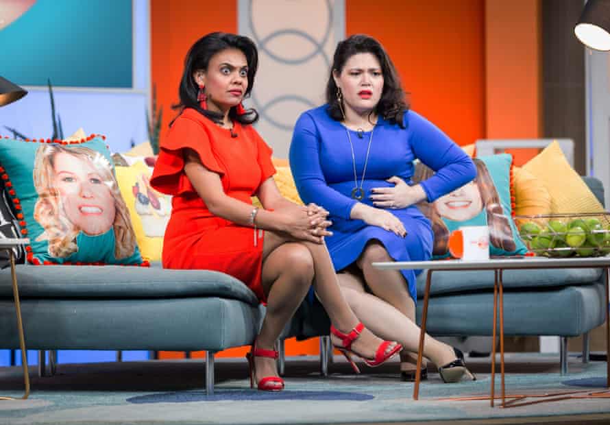 Miranda Tapsell (left) and Nakkiah Lui in Get Krack!n’s season 2’s finale, for which Tapsell has been nominated for best lead actress and best performance in a television comedy.