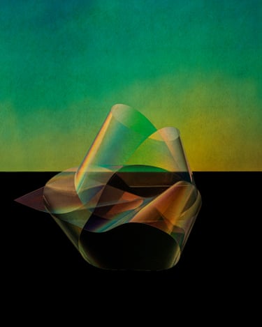 oriental motifs printed on fibrous Japanese papers and gold leaf