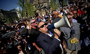 Alex Jones speaks to a Republican Convention in Cleveland, Ohio. YouTube has banned Jones’s videos from its site. 4500.jpg?w=300&q=55&auto=format&usm=12&f