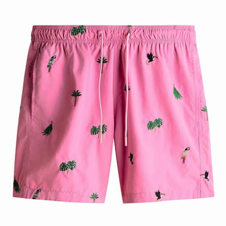 Pink shorts with embroidered details