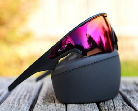 The Oakley Meta Vanguard pictured from the side showing the Oakley logo on the right arm.