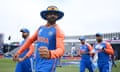 Ravi Jadeja of India makes his way out to field