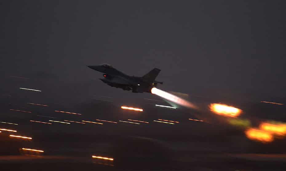 An F-16 Fighting Falcon takes off from Incirlik air base in Turkey, on Wednesday.