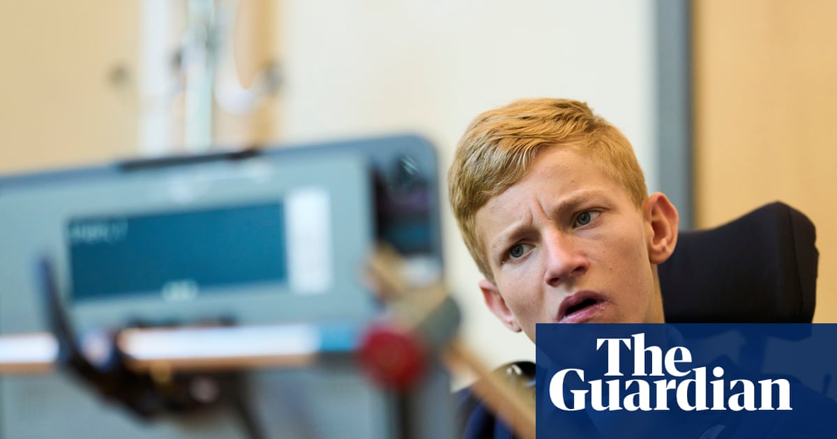 ‘Just like my big brothers’: boy with cerebral palsy passes GCSEs with eye-tracking technology