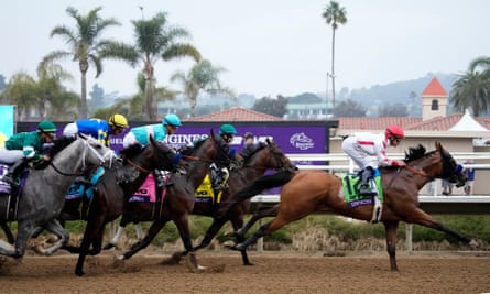 Corniche moves clear en route to winning the Breeders’ Cup Juvenile