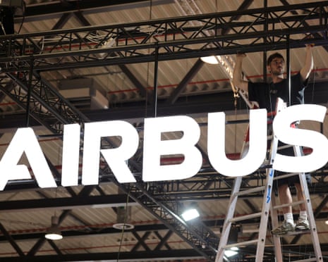 The Airbus logo at an airport in Germany.