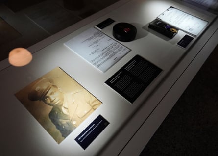 Artifacts are displayed inside the Buffalo Soldiers National Museum in Houston, Texas.