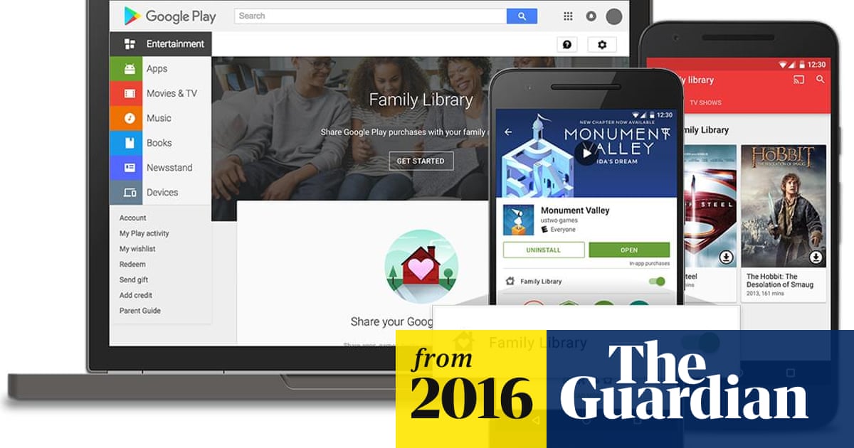 Google Rolls Out Family Sharing In Google Play Google The Guardian Google Rolls Out Family Sharing In Google Play Google The Guardian