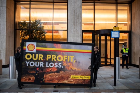 Greenpeace Stage Protest Outside Shell HQ Amid Profits Announcement