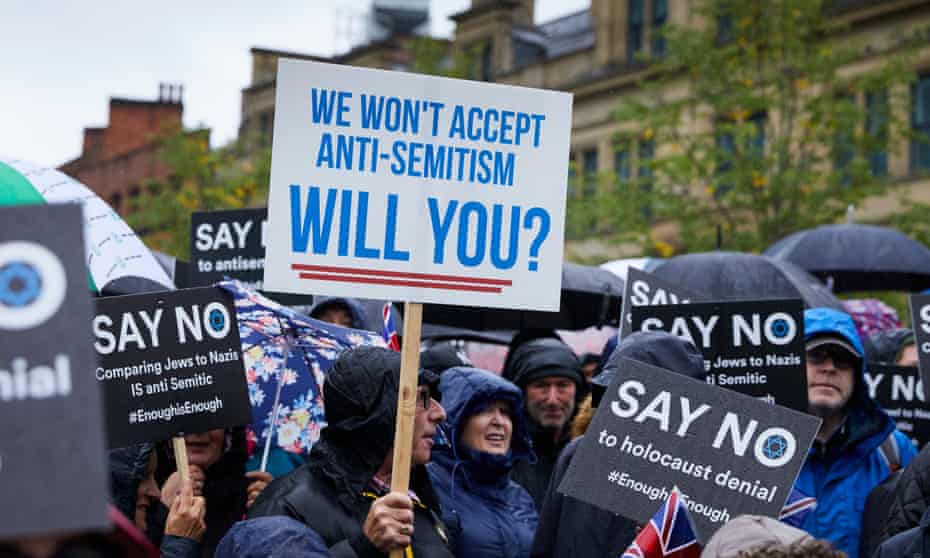 A protest in Manchester over the rise in antisemitism, September 2018