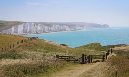 A view across Cuckmere to the Seven Sisters cliffs, South Downs national park, East Sussex