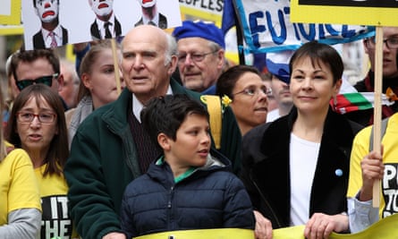 Vince Cable and  Caroline Lucas