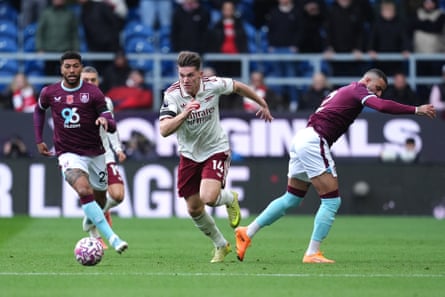 Viktor Gyökeres (centre) successful action against Burnley