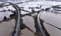 Flooded fields near Newark, Nottinghamshire on 5 January 2024.