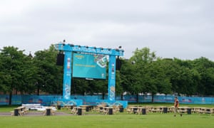 A general view of the Euro 2020 Fan Zone at Glasgow Green.