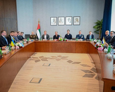 Members of the US, Russian and Ukrainian delegations attend the second round of trilateral talks in Abu Dhabi, United Arab Emirates.