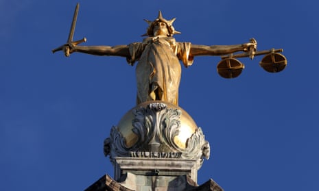 The statue of Justice at the Old Bailey in London
