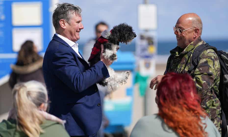 Kier Starmer campaigns on Seaton Carew, Co Durham, on 1 May.