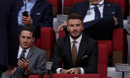 David Beckham in the VIP seats for the England v Iran group game