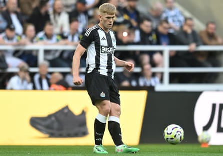 Lewis Hall in action during the pre-season friendly between Newcastle and Girona at St James’ Park