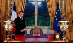 Emmanuel Macron in the Elysée Palace in Paris