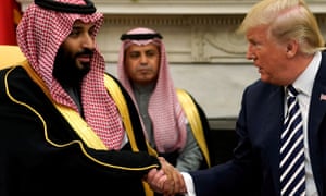 Mohammed bin Salman and Donald Trump at the White House in March 2018.