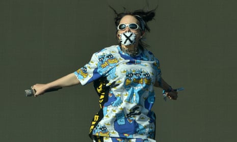 Billie Eilish, pictured at this year’s Glastonbury, is the only female bill-topper at Reading and Leeds.