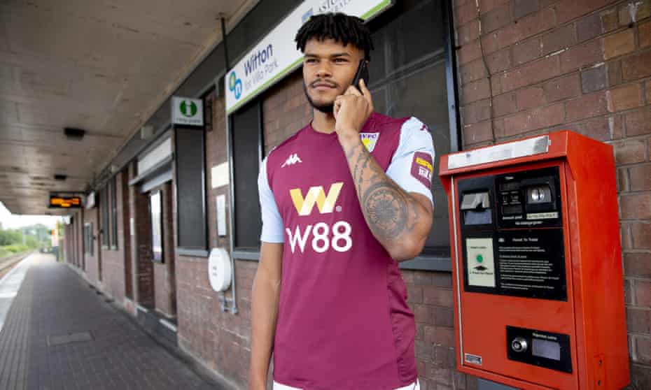 Tyrone Mings is unveiled at Witton train station, close to Villa Park.