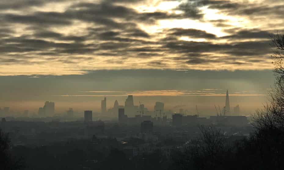 Air pollution over London seen from Parliament Hill