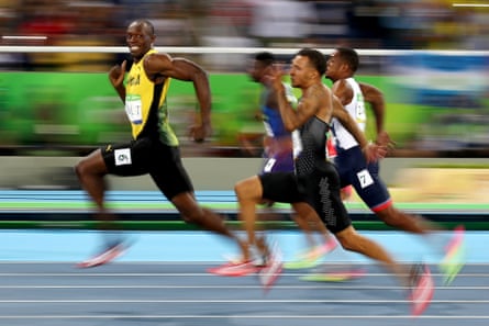 Usain Bolt of Jamaica competes in the men’s 100 meter semifinal on Day 9 of the Rio 2016 Olympic Games at the Olympic Stadium on August 14, 2016 in Rio de Janeiro, Brazil