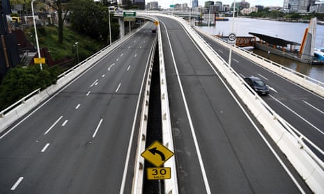 An empty freeway in Brisbane