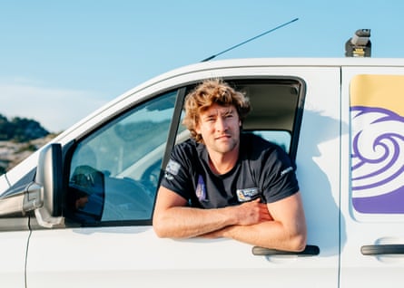 Sam Sills, pictured in his van in Marseille